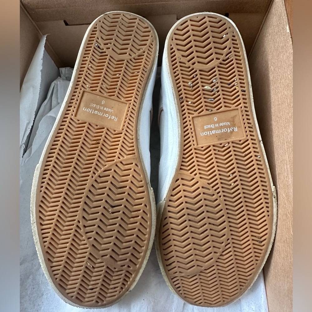 Reformation The Harlow Sneaker, White/Serenade, Size 6 - Picture 4 of 10